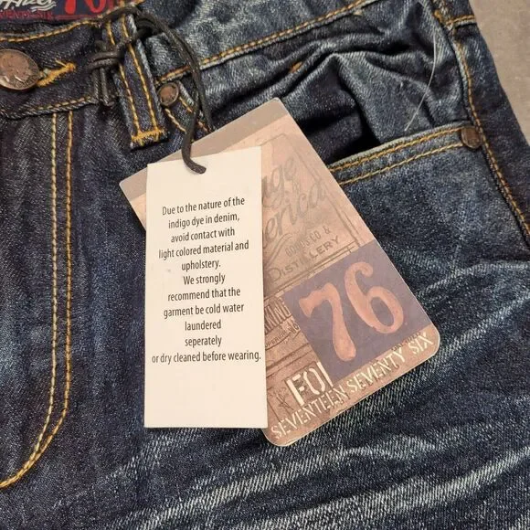Heritage‎ America 76 Distillery Blue Jeans Whiskers Mens Size 30 x 32 NEW - Picture 4 of 10